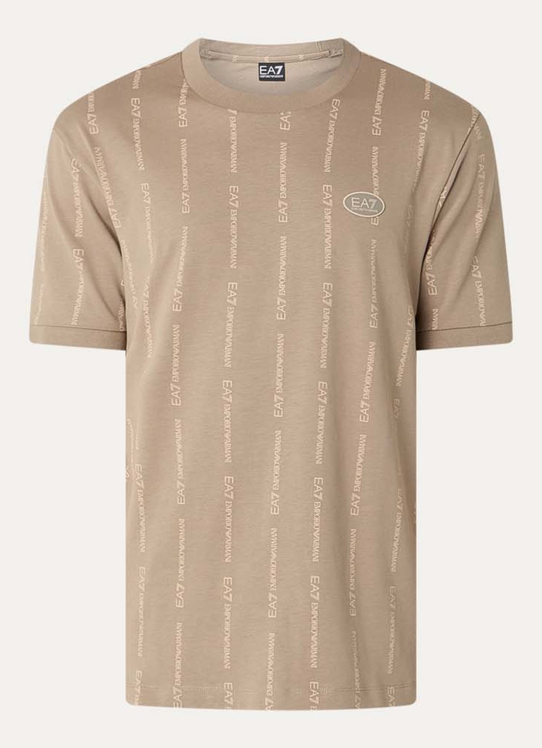 Armani T-shirt met logoprint - voorkant beige
