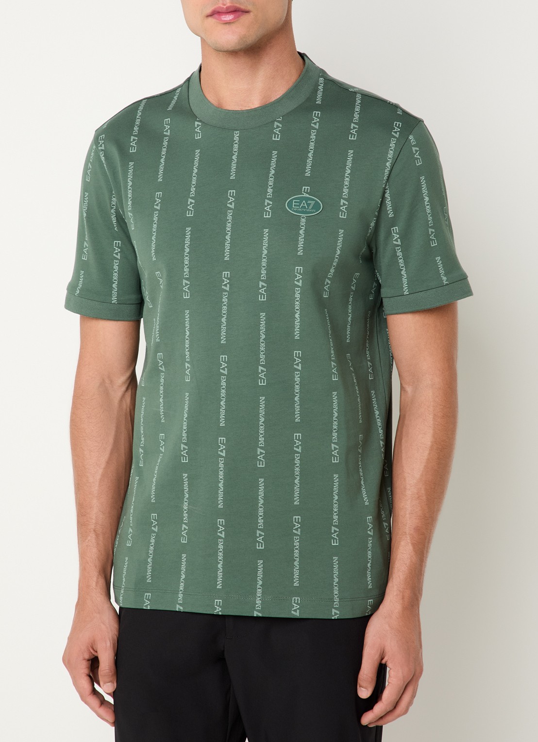 Armani T-shirt met logoprint - detail 4 groen