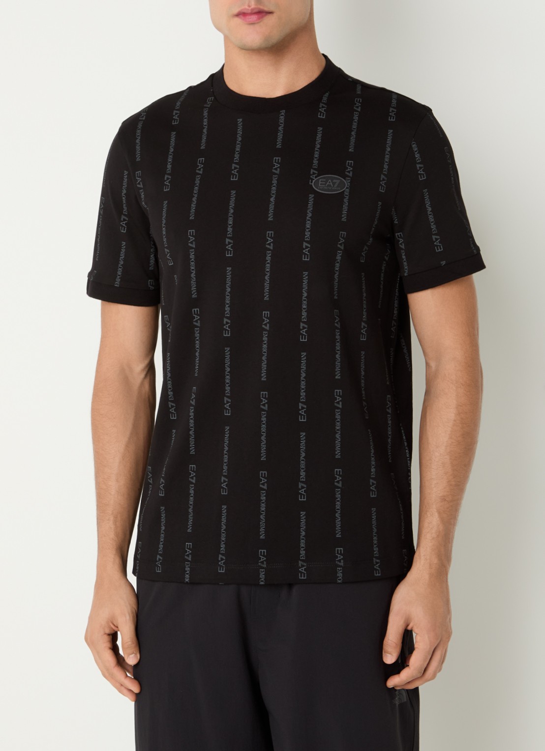 Armani T-shirt met logoprint - detail 4 zwart