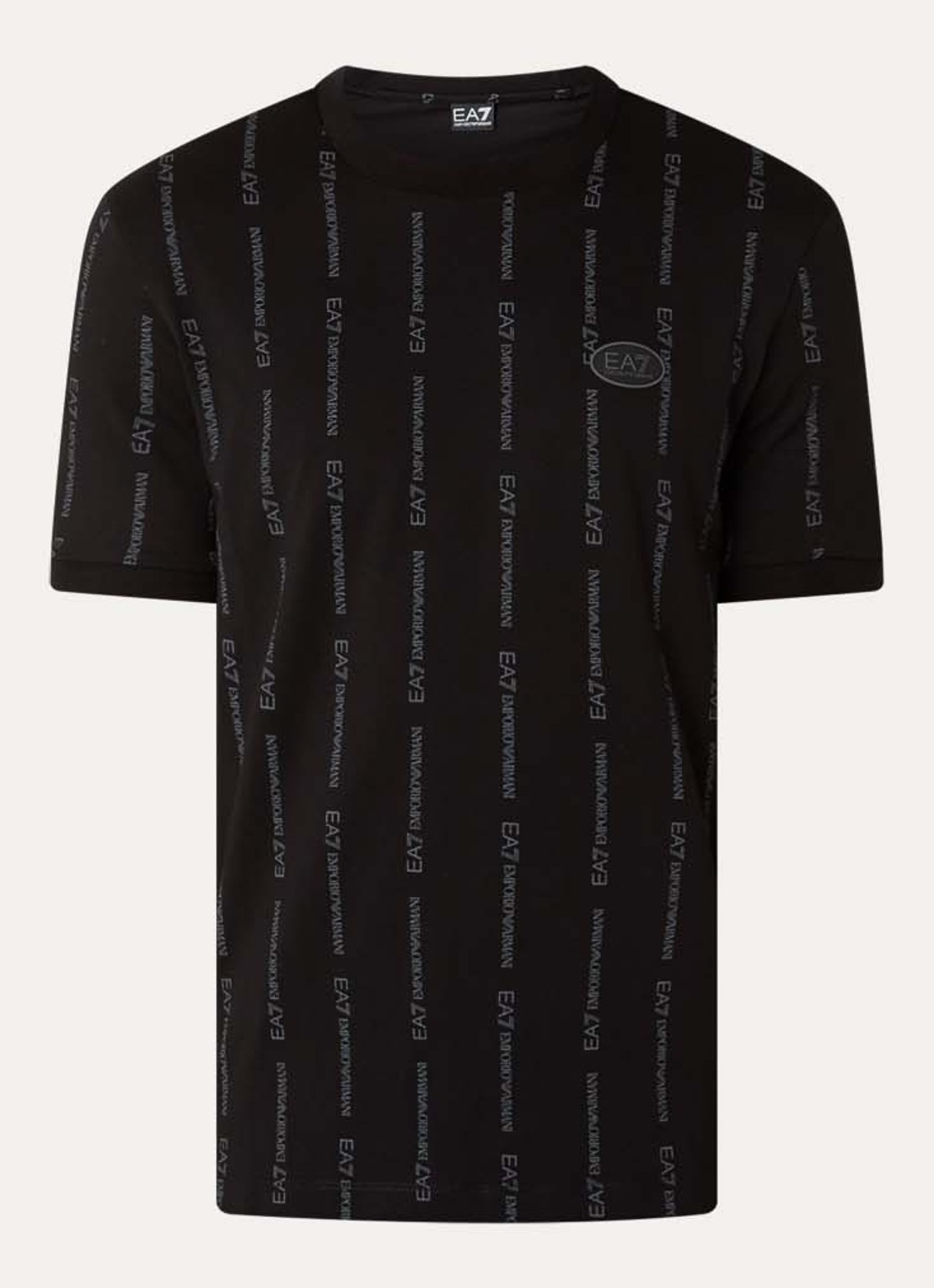 Armani T-shirt met logoprint - voorkant zwart