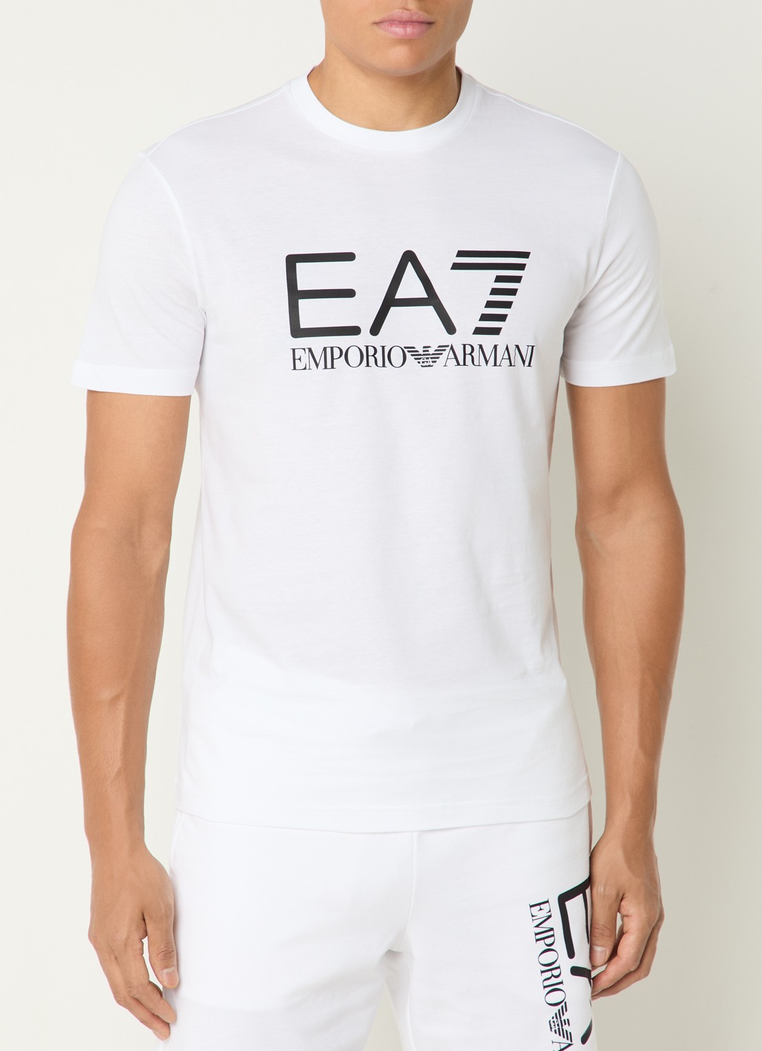 Armani T-shirt met logoprint - detail 3 wit