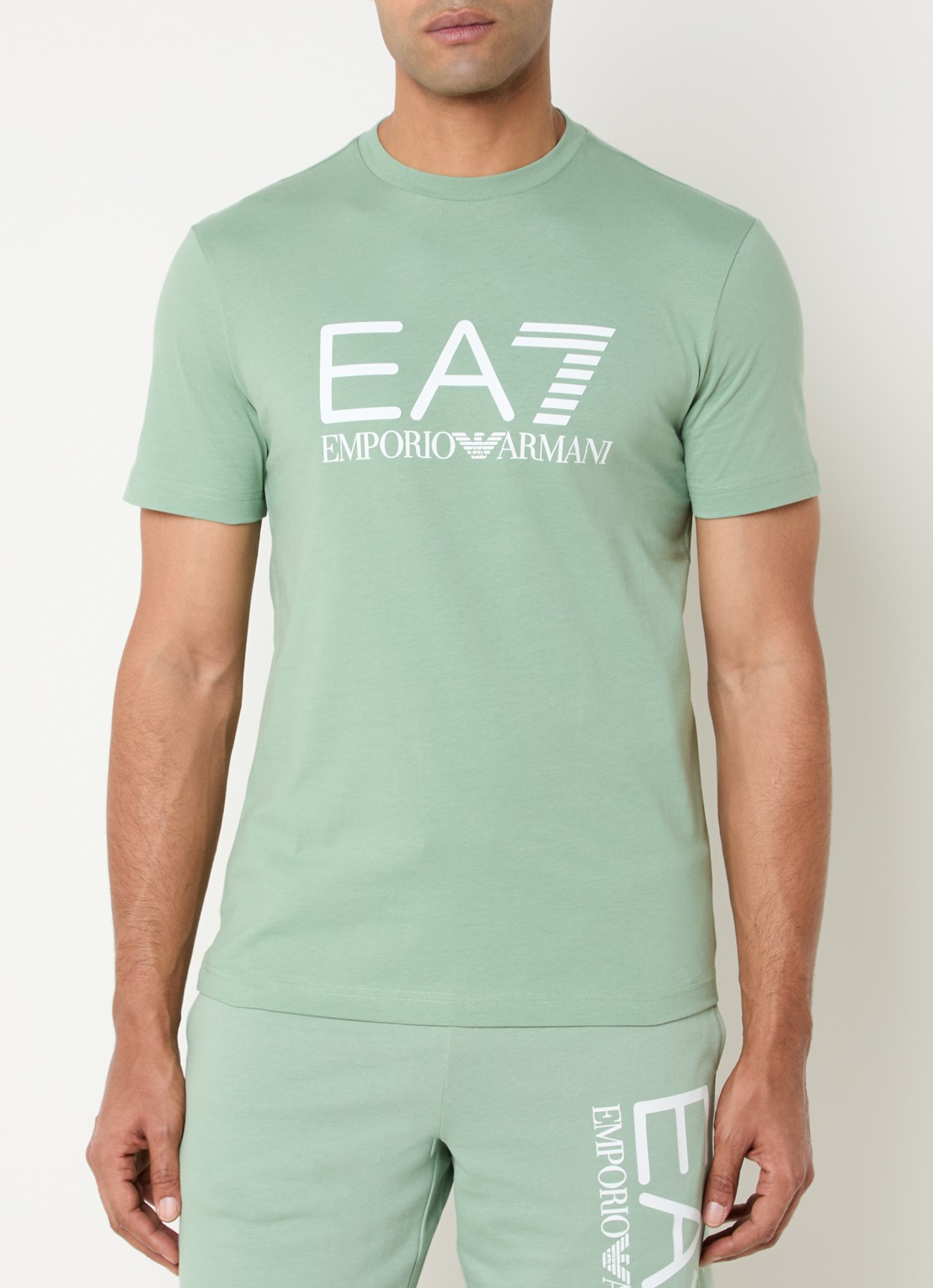 Armani T-shirt met logoprint - detail 3 lindegroen