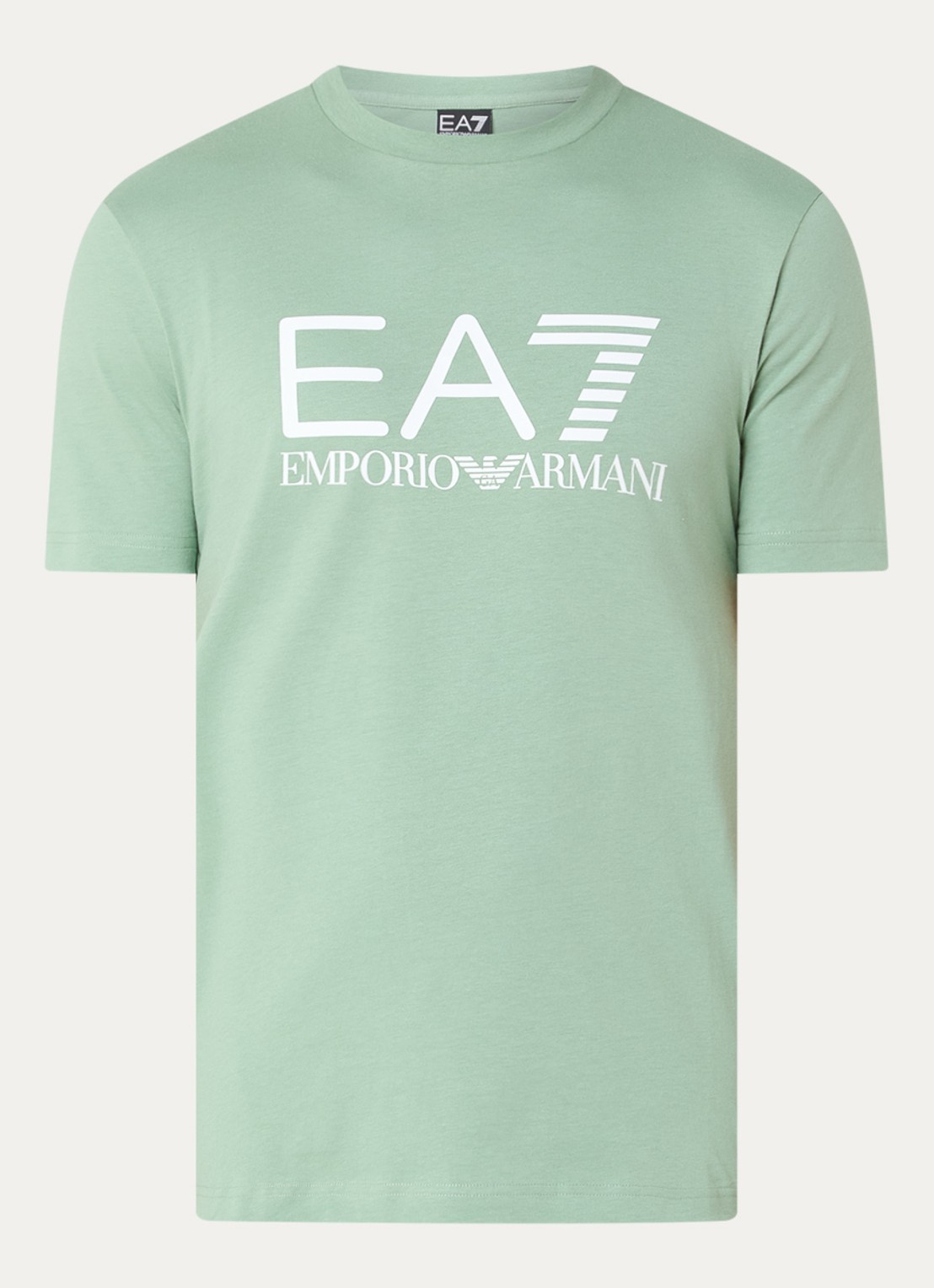Armani T-shirt met logoprint - voorkant lindegroen