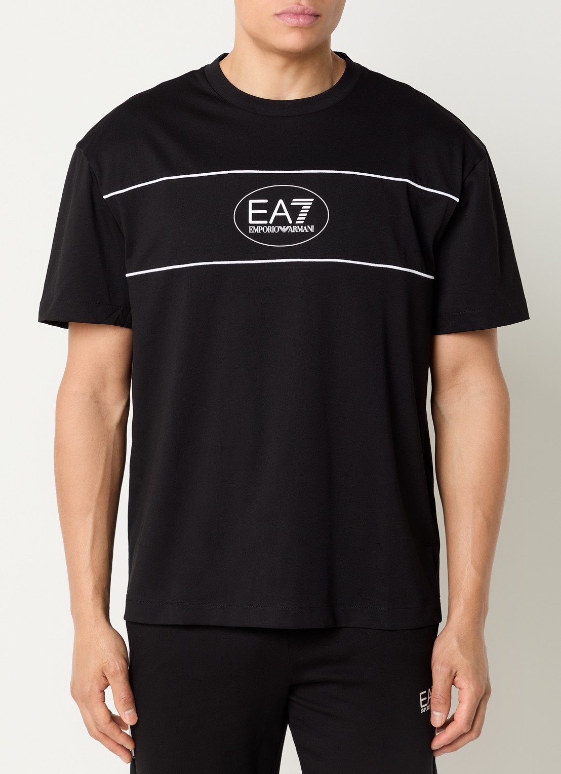 Armani T-shirt met logoprint - detail 4 zwart