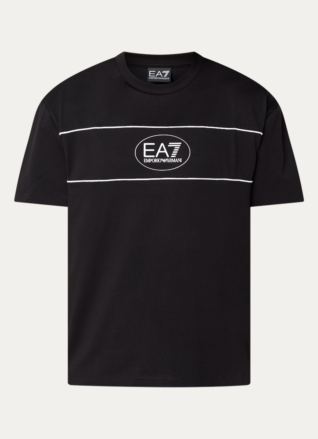 Armani T-shirt met logoprint - voorkant 2 zwart