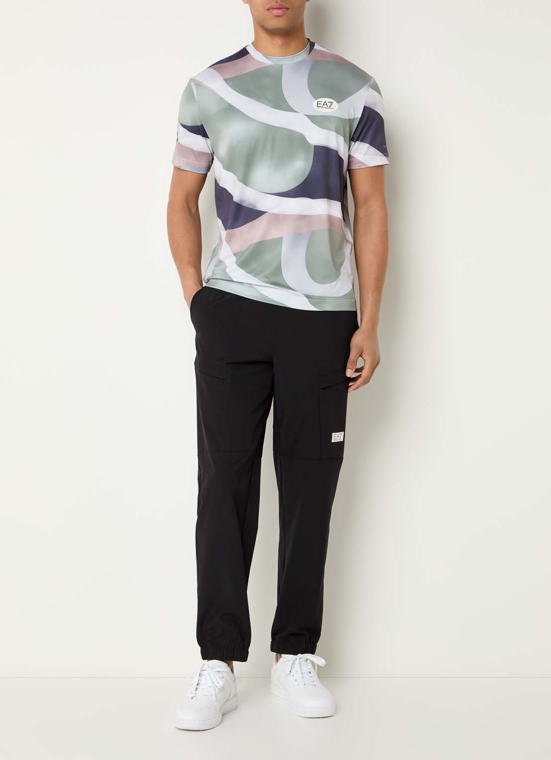 Armani T-shirt met logoprint - voorkant 2 donkergroen