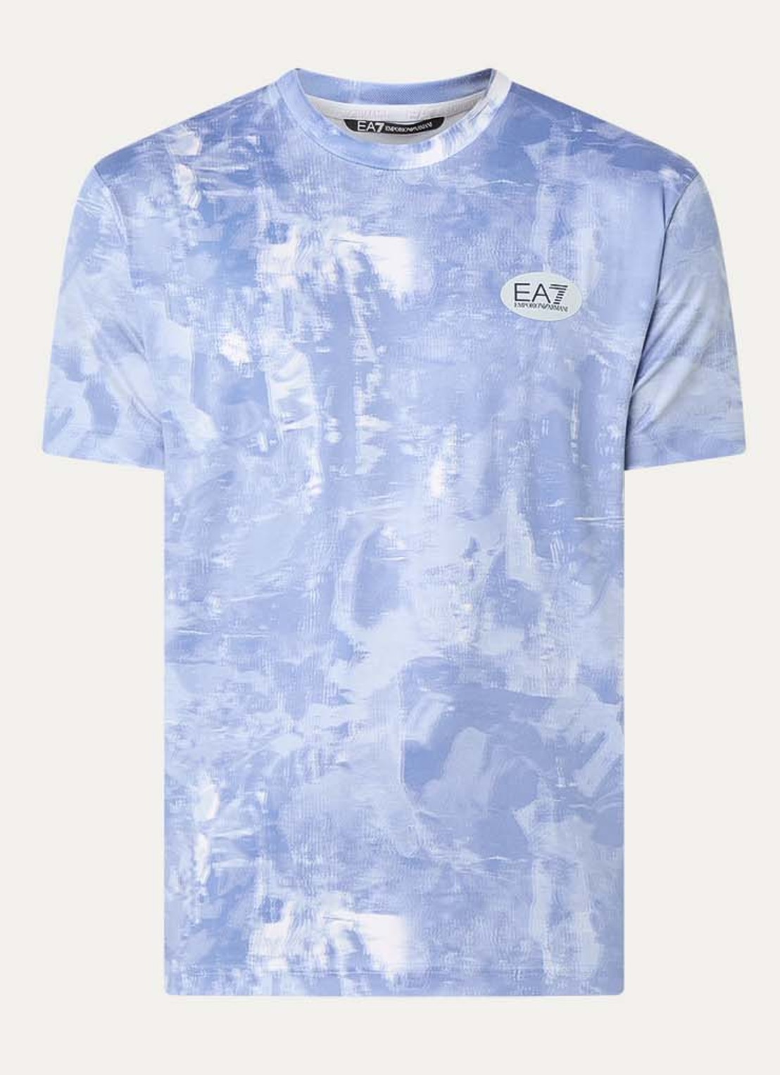 Armani T-shirt met logoprint - voorkant 3 lichtblauw
