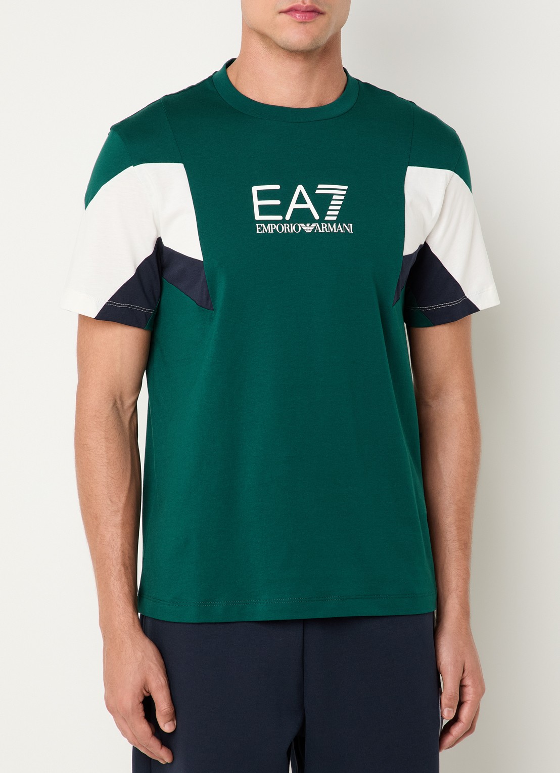 Armani T-shirt met logoprint - detail 2 donkergroen