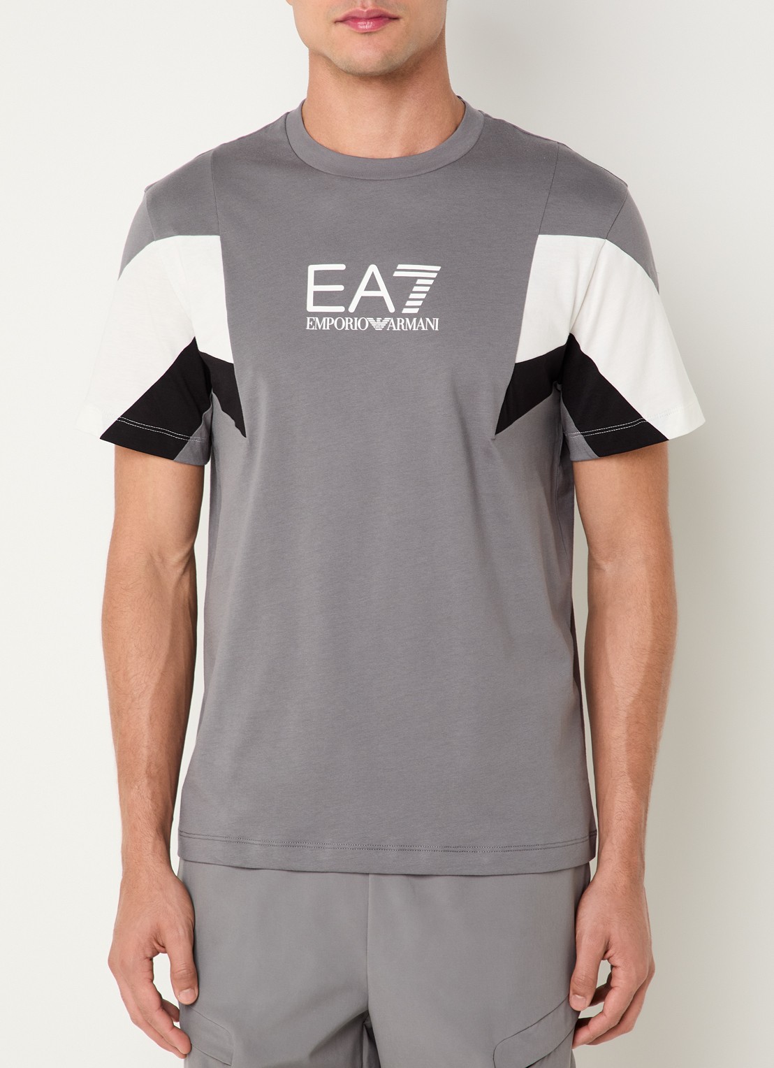 Armani T-shirt met logoprint - detail grijs