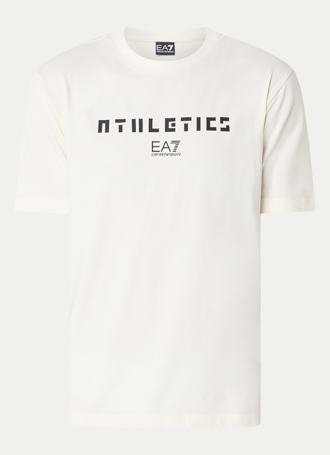 Armani T-shirt met logoprint - voorkant 2 creme