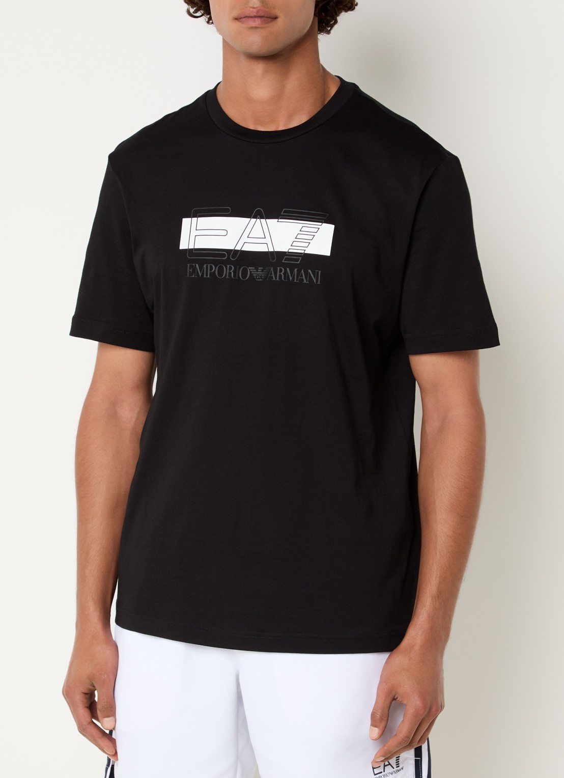 Armani T-shirt met logoprint - detail 4 zwart