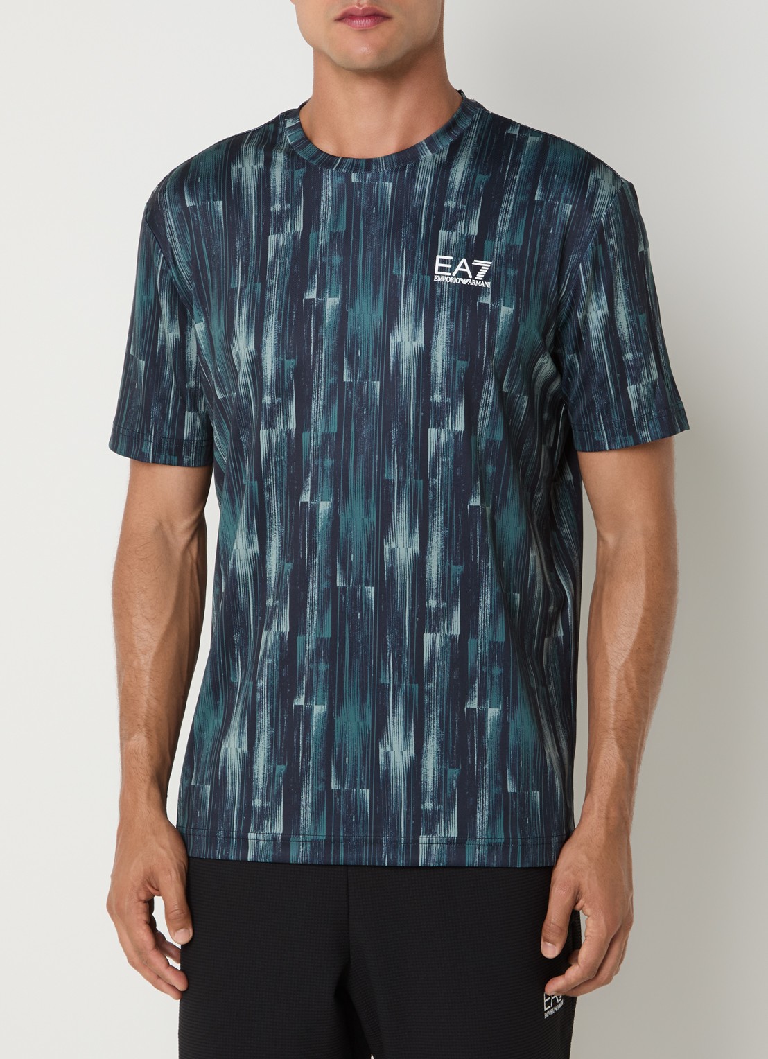 Armani T-shirt met logoprint - detail 4 zeegroen
