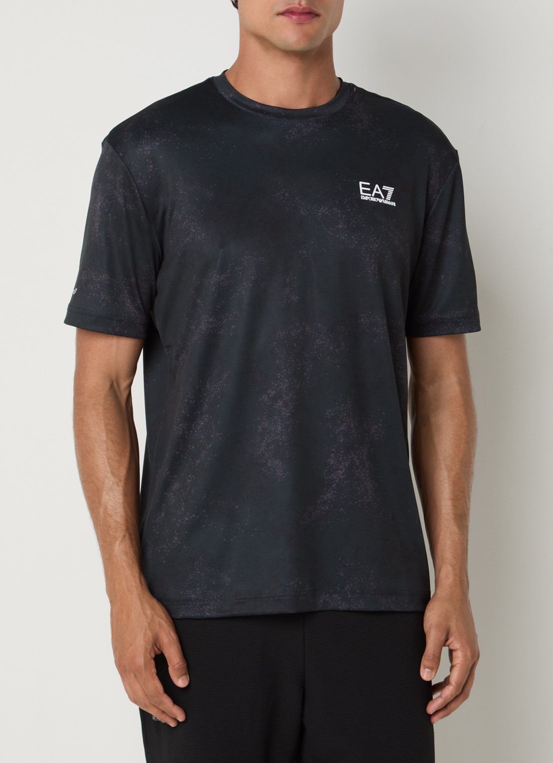 Armani T-shirt met logoprint - detail 3 zwart