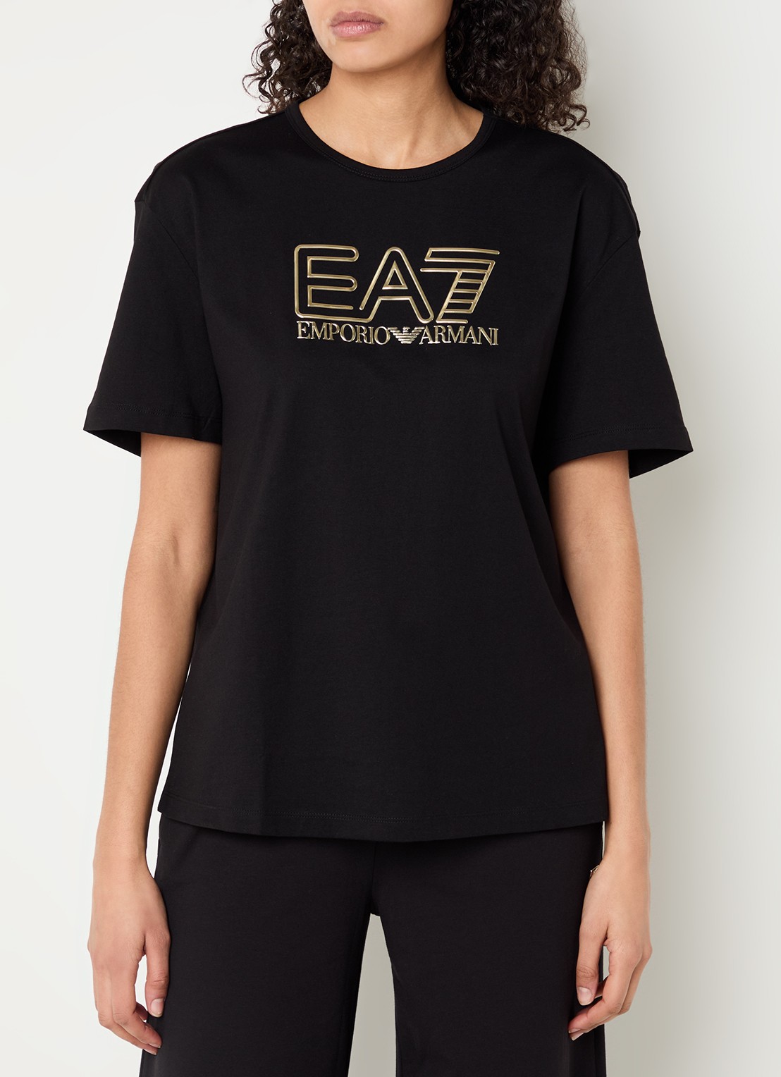 Armani T-shirt met logoprint - detail 4 zwart