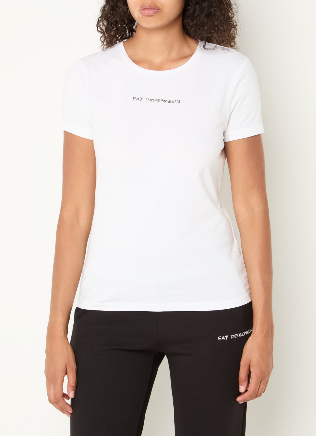 Armani T-shirt met logoprint - detail 3 wit