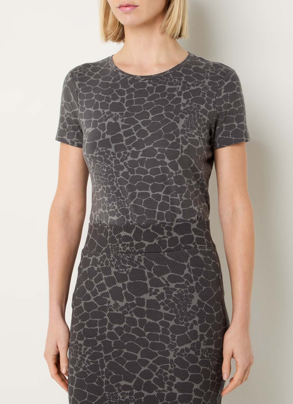 Armani T-shirt met logoprint - detail 4 middengrijs