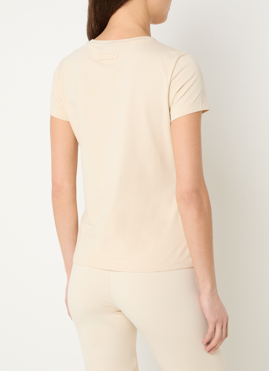 Armani T-shirt met logoprint - achterkant vanillegeel
