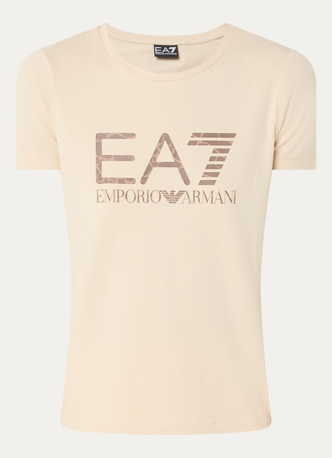 Armani T-shirt met logoprint - voorkant 3 vanillegeel