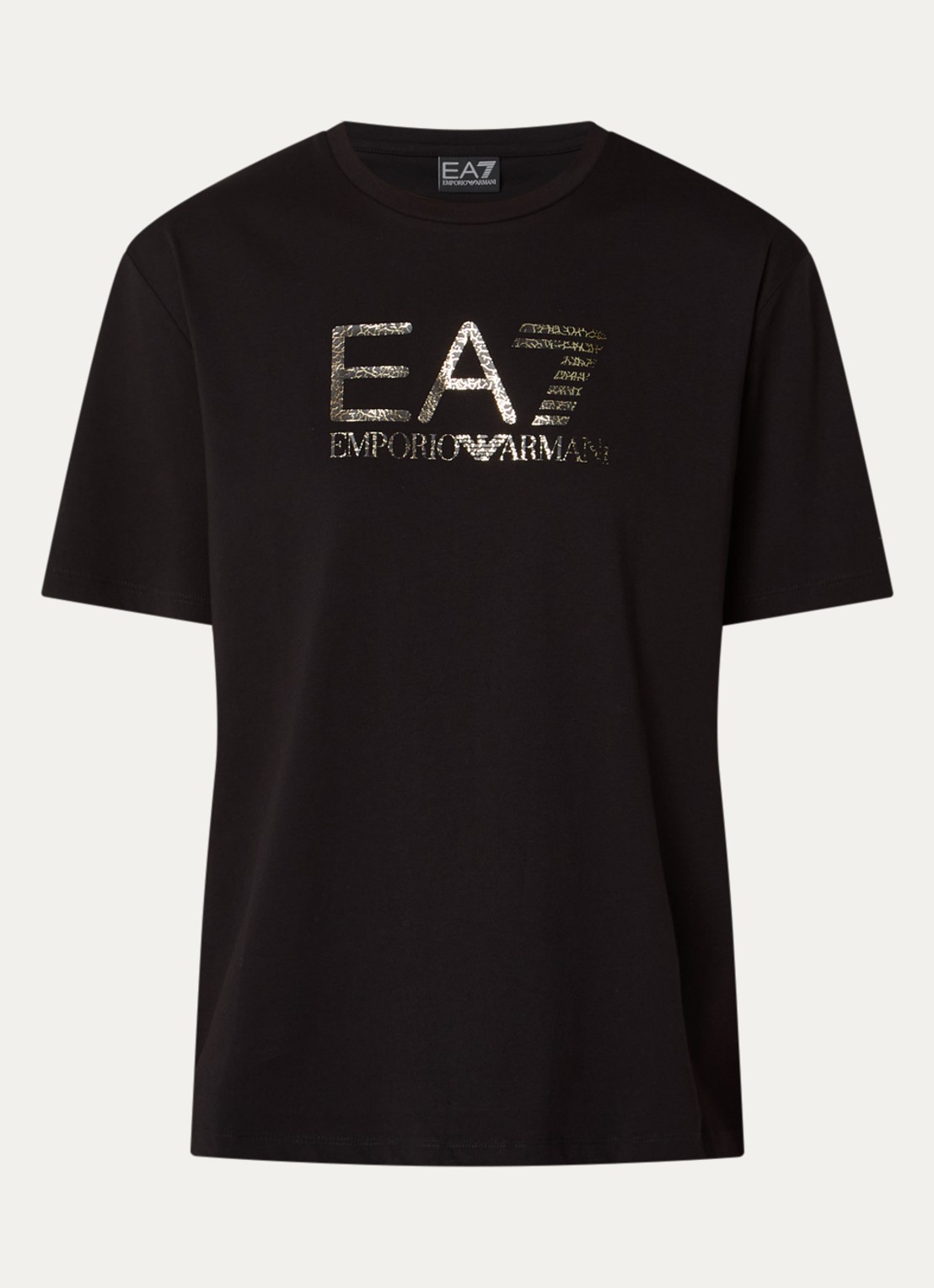 Armani T-shirt met logoprint  - voorkant zwart