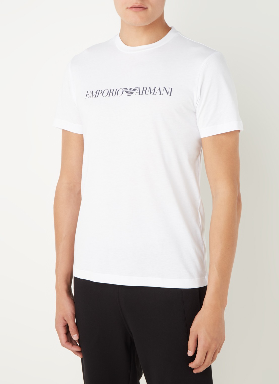 Armani T-shirt met logoprint - detail 4 wit