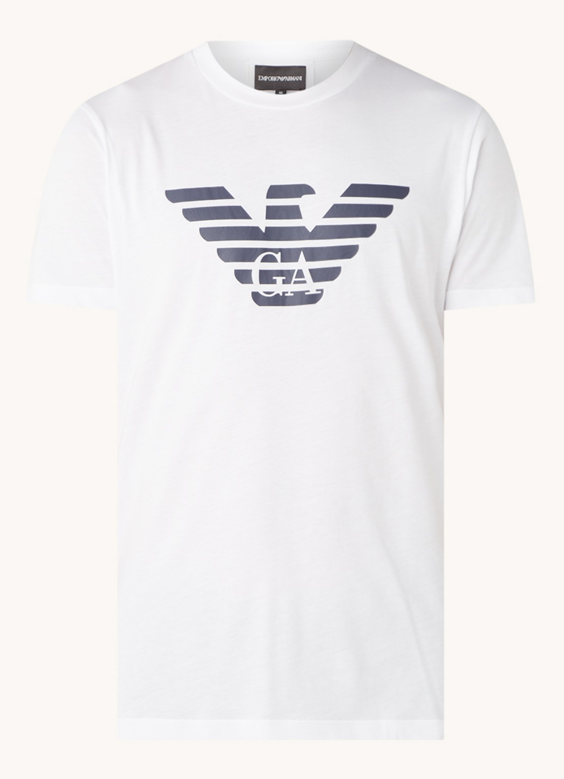 Armani T-shirt met logoprint - voorkant 3 gebroken wit
