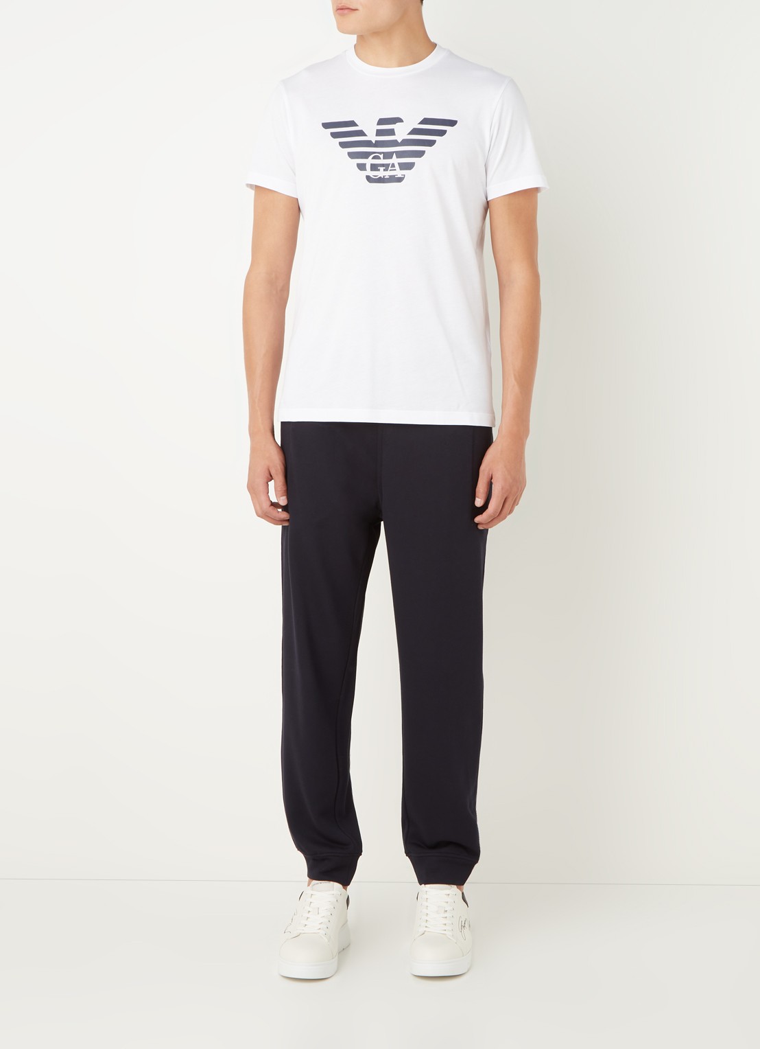 Armani T-shirt met logoprint - voorkant 4 gebroken wit