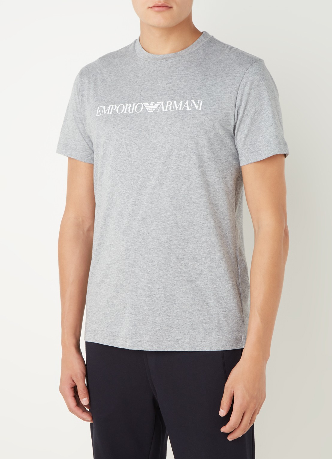 Armani T-shirt met logoprint - detail grijs
