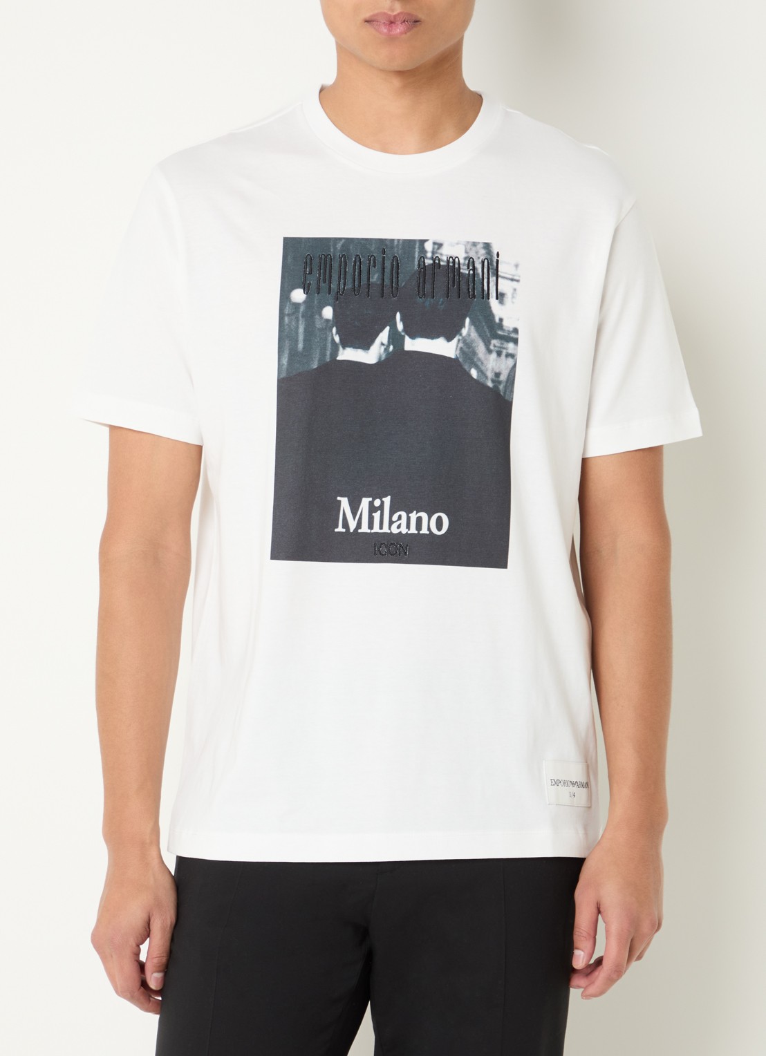 Armani T-shirt met logoprint - detail 4 wit