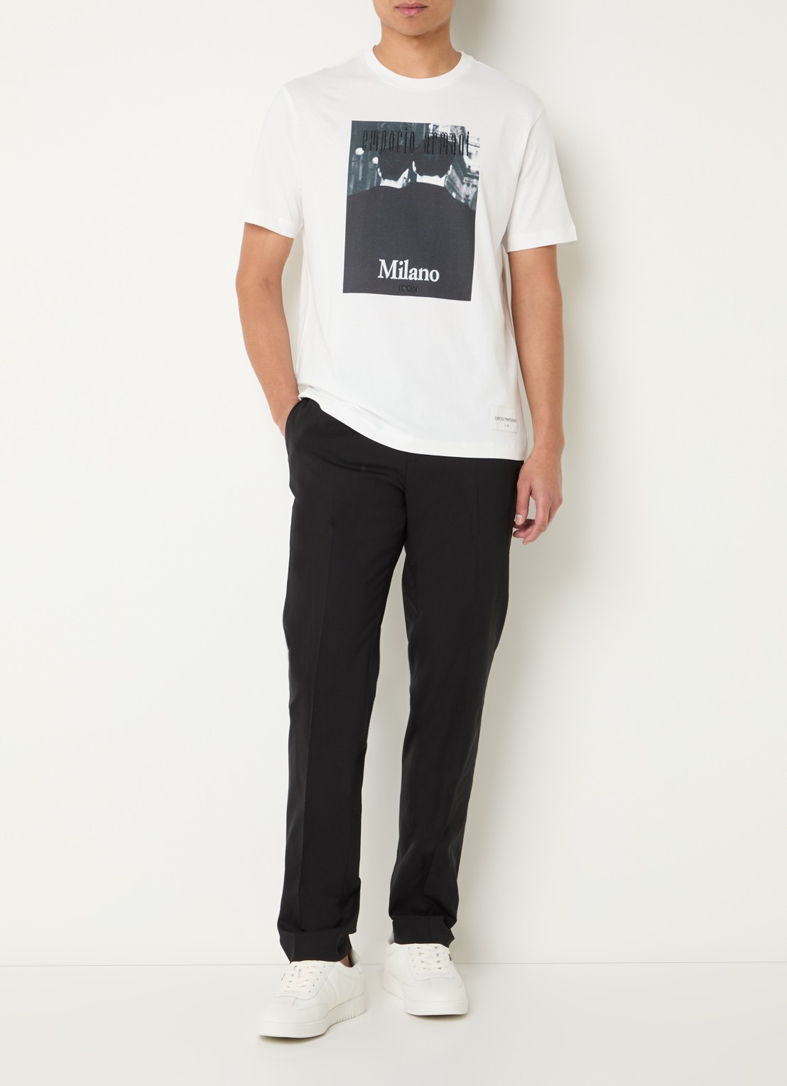Armani T-shirt met logoprint - voorkant 3 wit