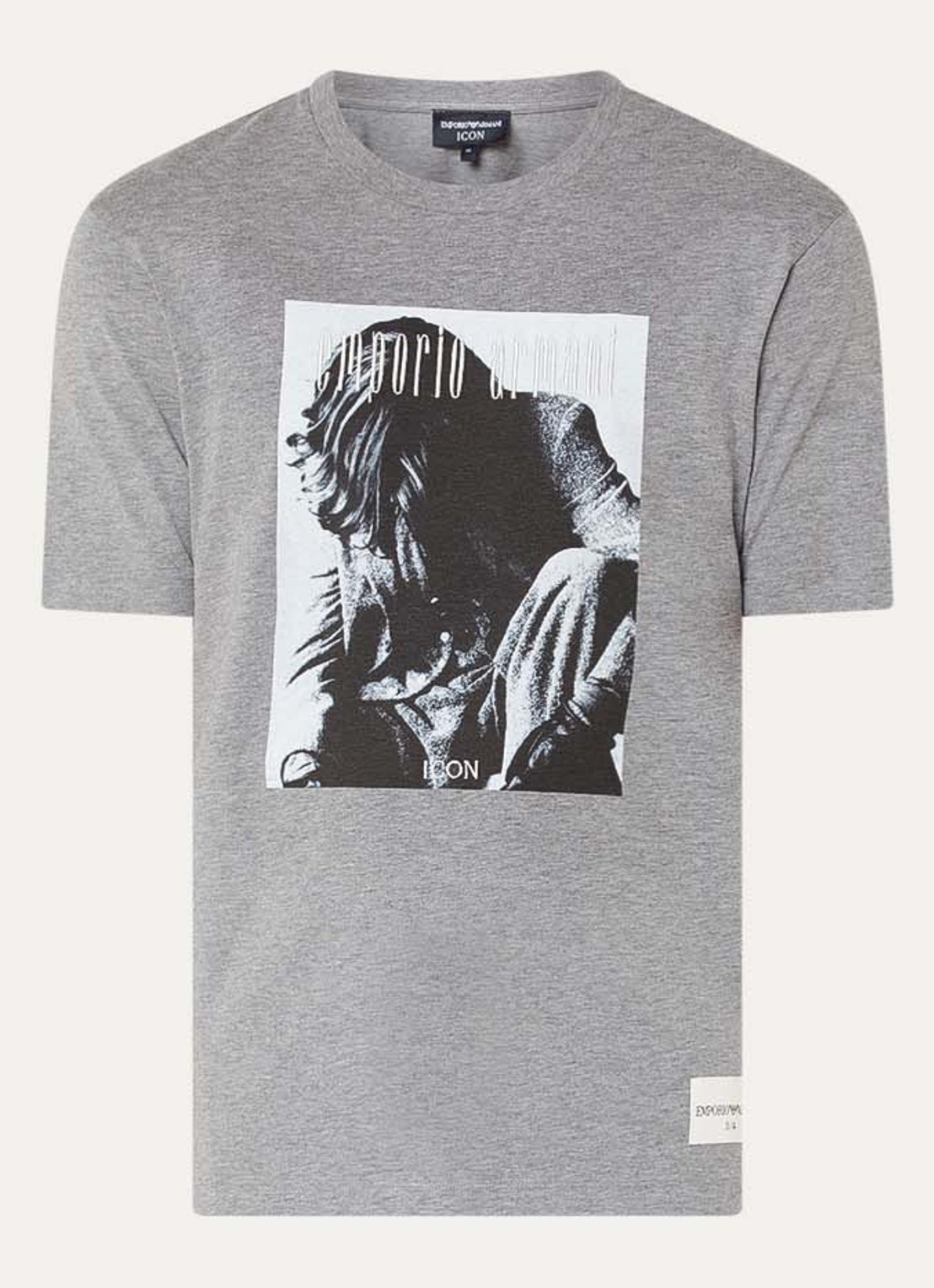 Armani T-shirt met logoprint - voorkant 2 grijsmele