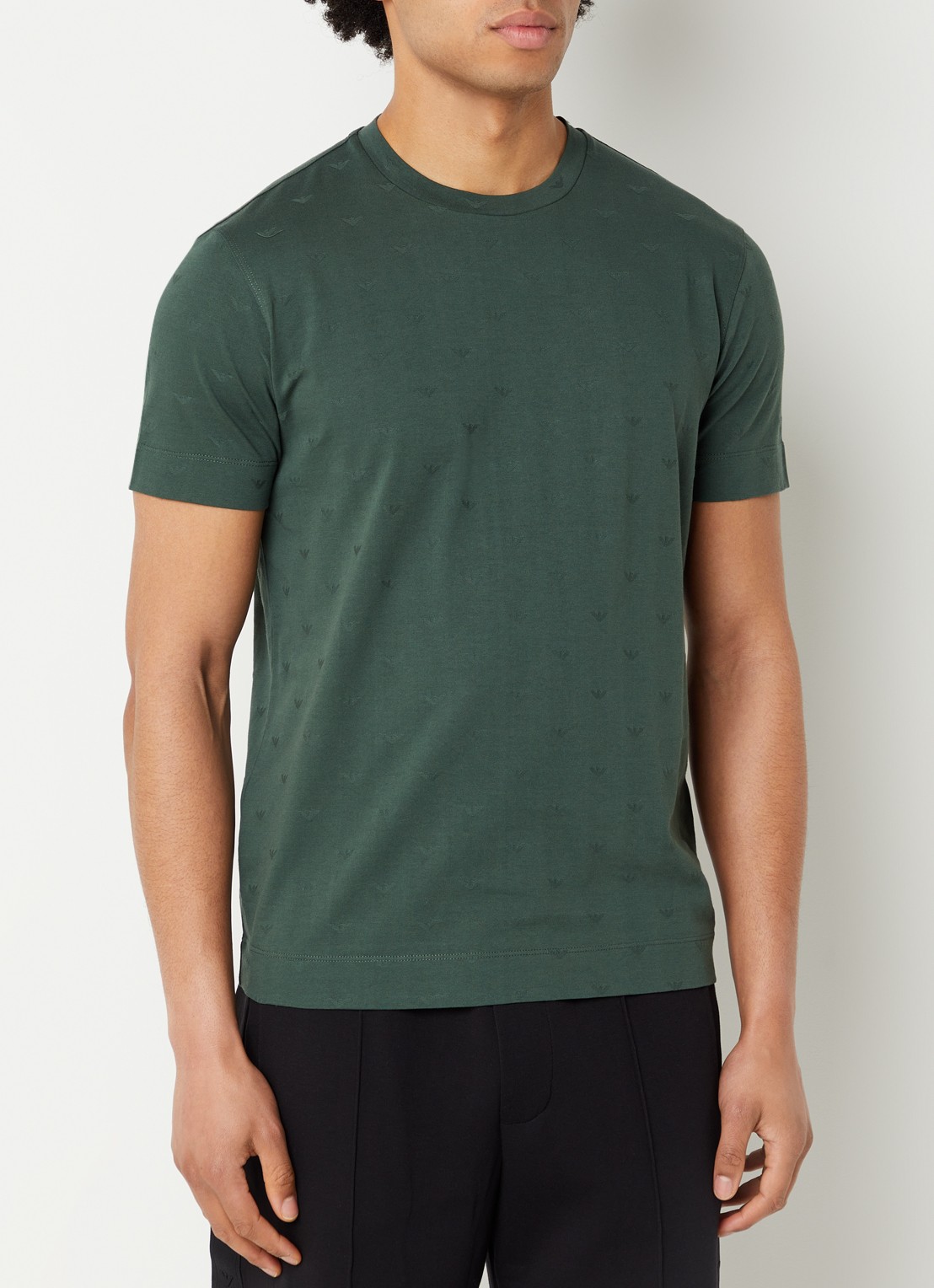 Armani T-shirt met logoprint - detail donkergroen