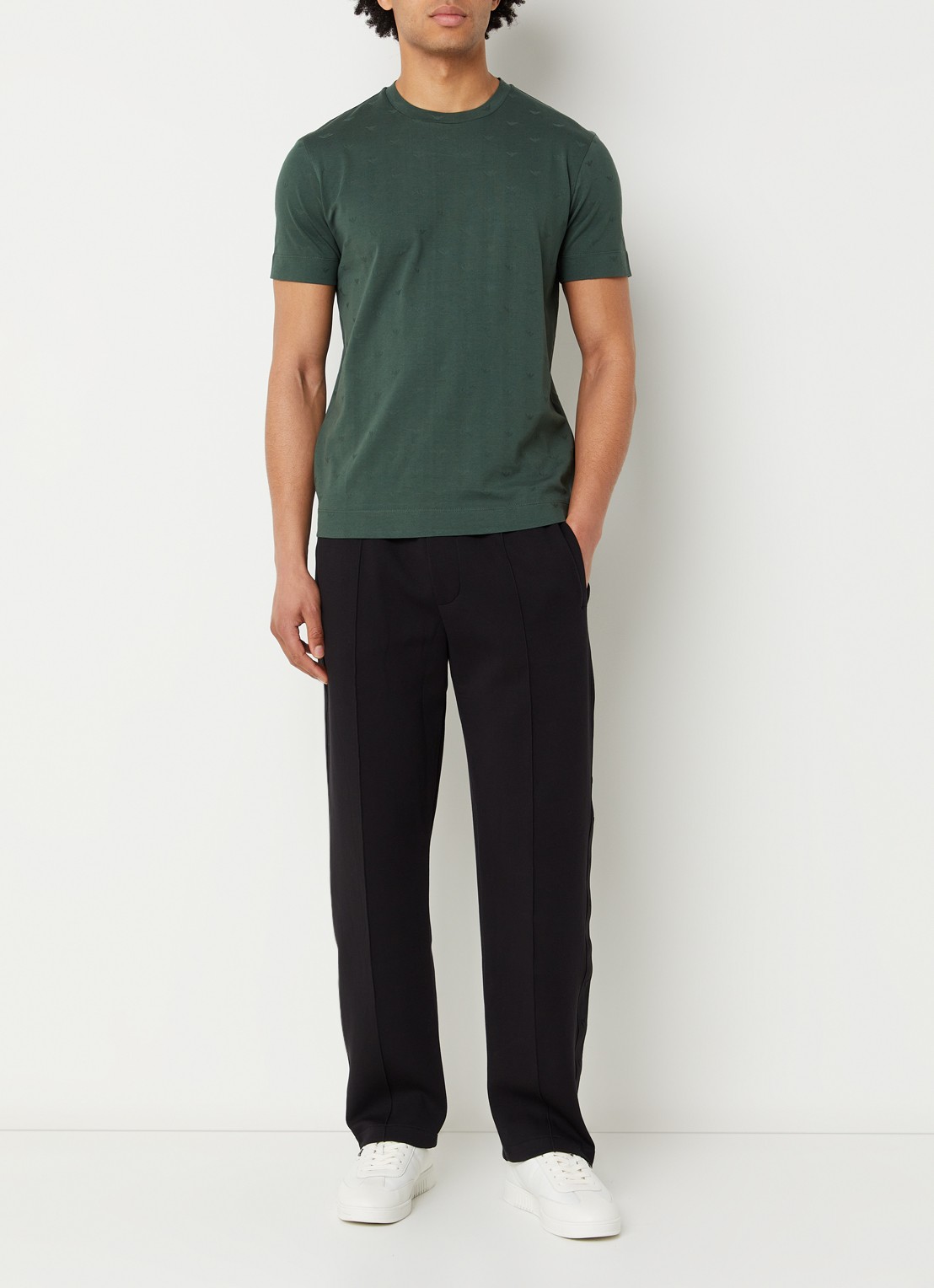 Armani T-shirt met logoprint - voorkant 4 donkergroen