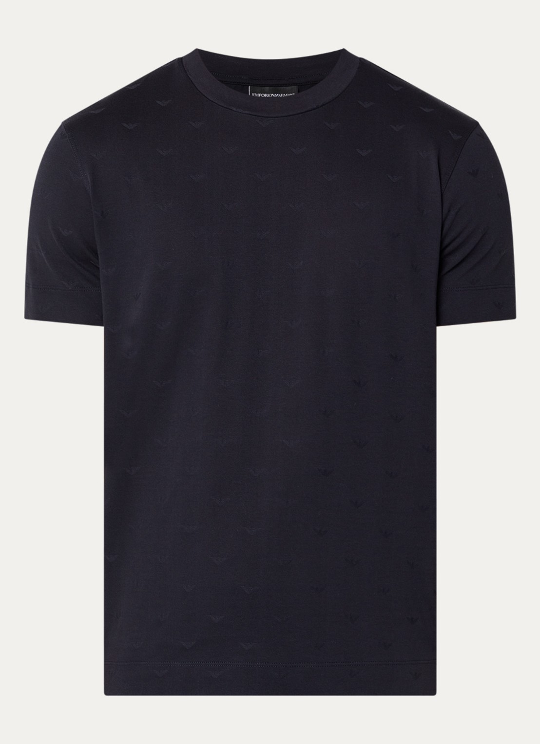 Armani T-shirt met logoprint - voorkant donkerblauw