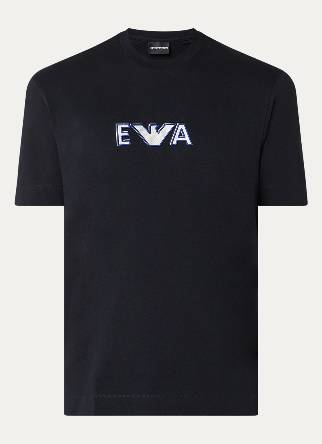 Armani T-shirt met logoprint - voorkant 3 donkerblauw