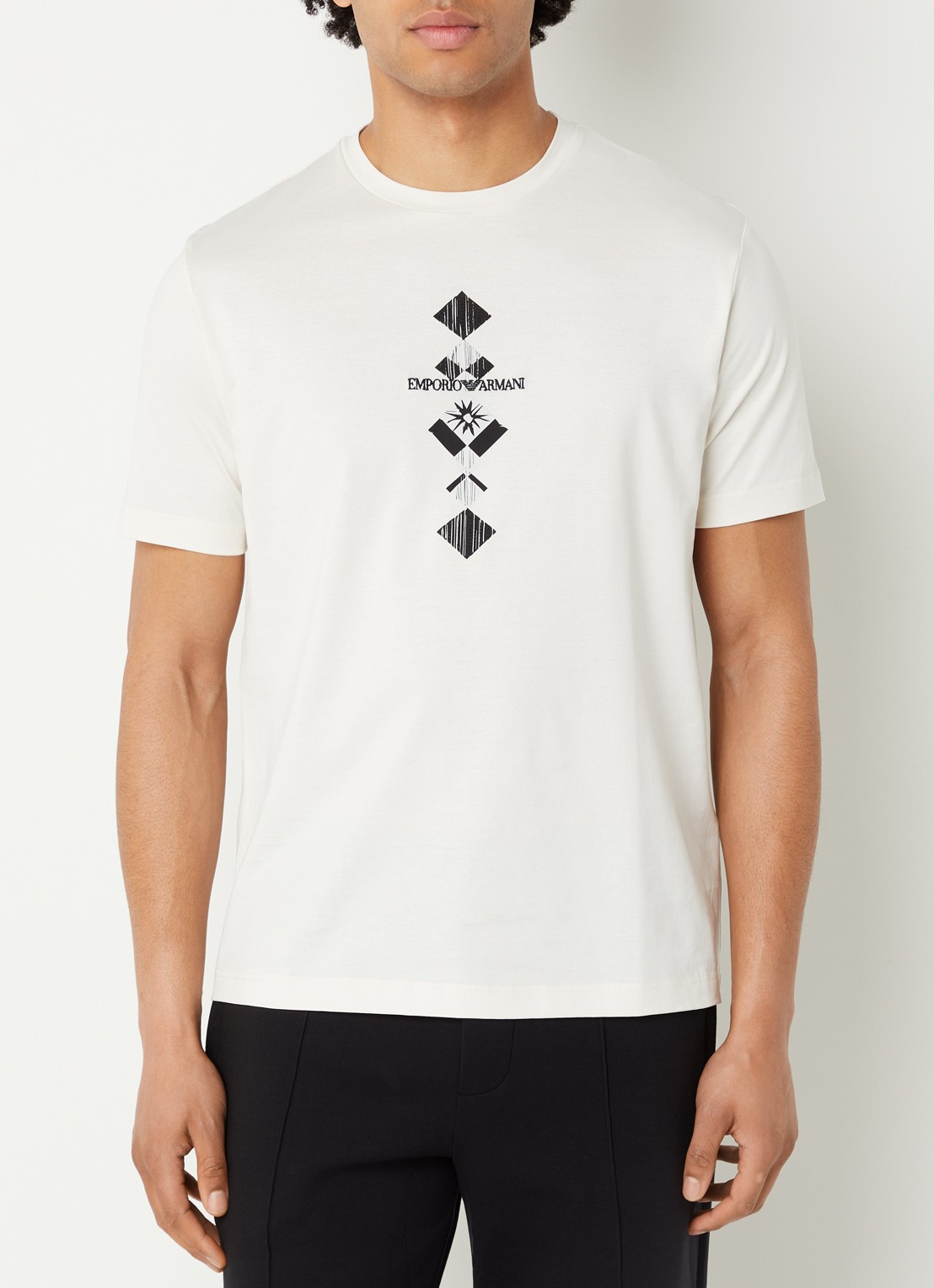 Armani T-shirt met logoprint - detail 3 wit