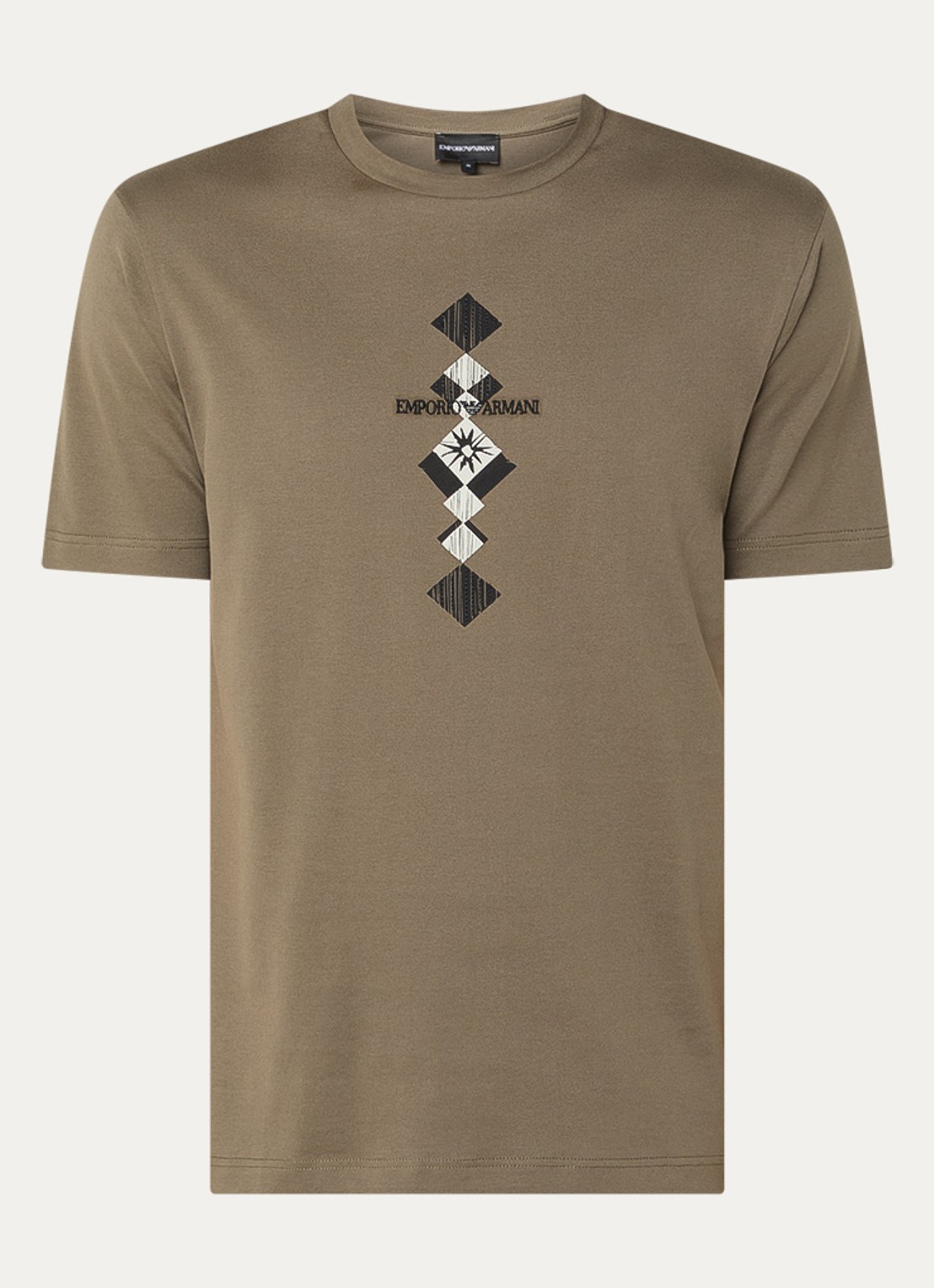 Armani T-shirt met logoprint - voorkant zand