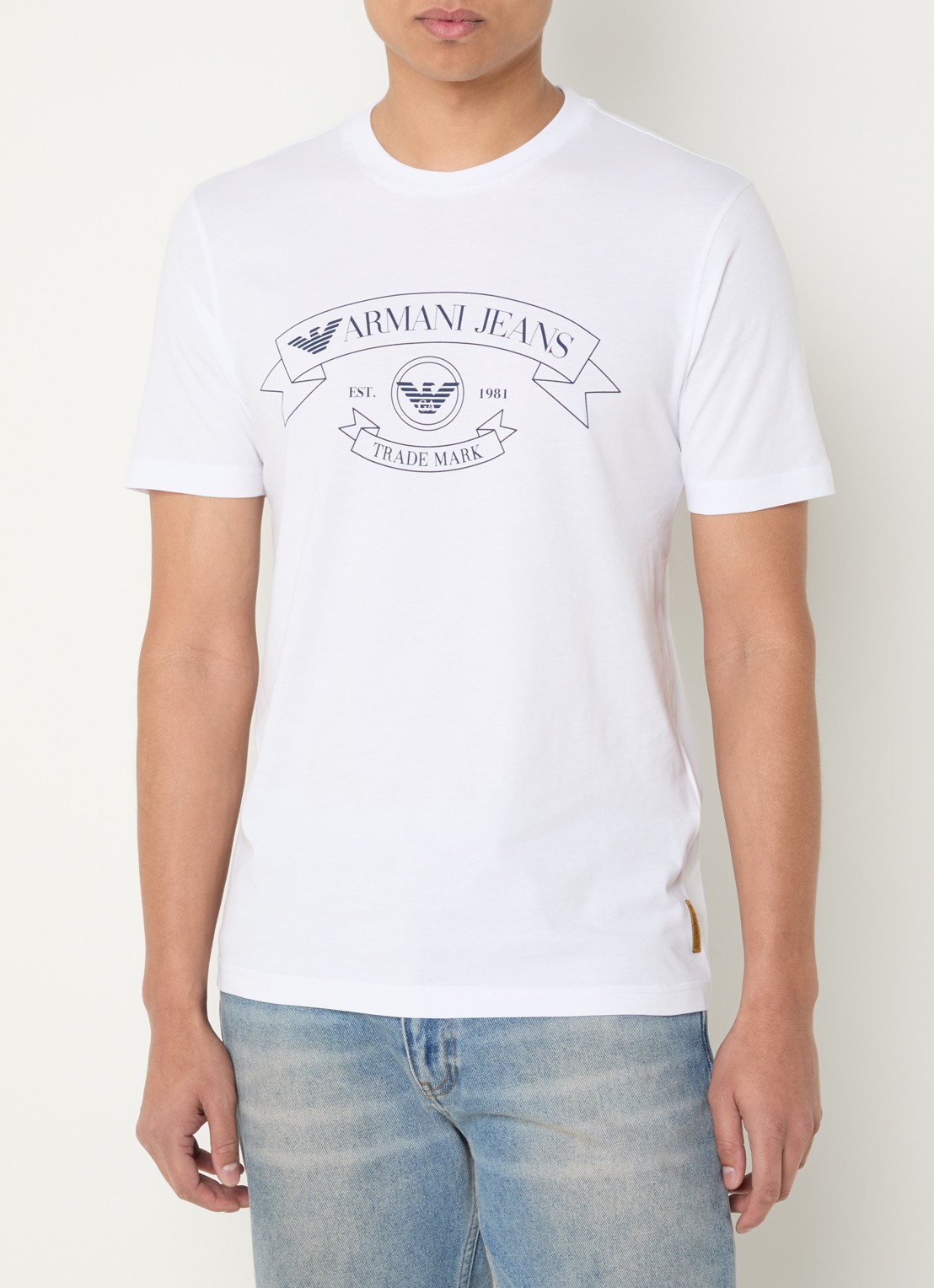 Armani T-shirt met logoprint - detail 4 wit