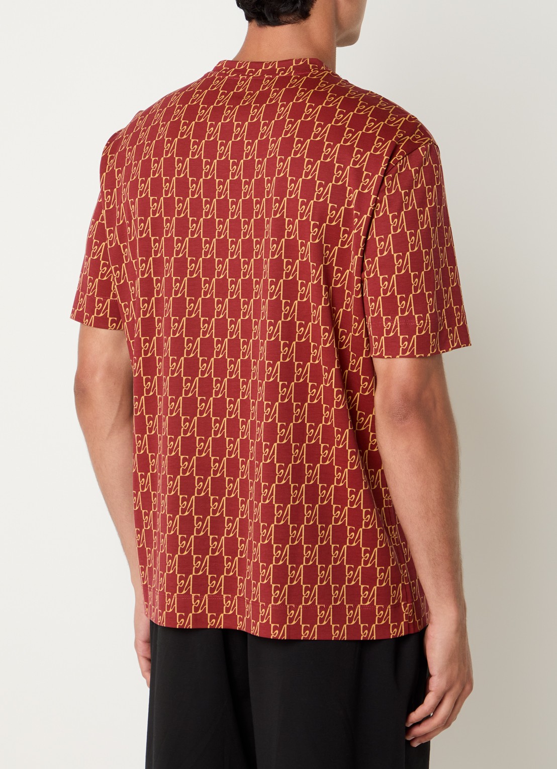 Armani T-shirt met logoprint - achterkant steenrood