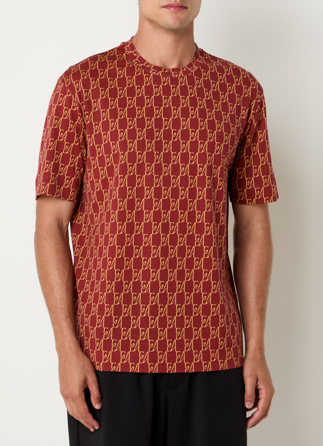 Armani T-shirt met logoprint - detail 2 steenrood