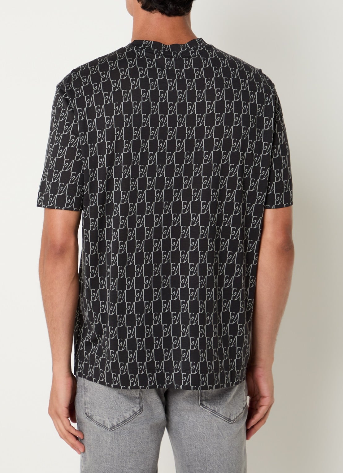 Armani T-shirt met logoprint - achterkant donkerblauw