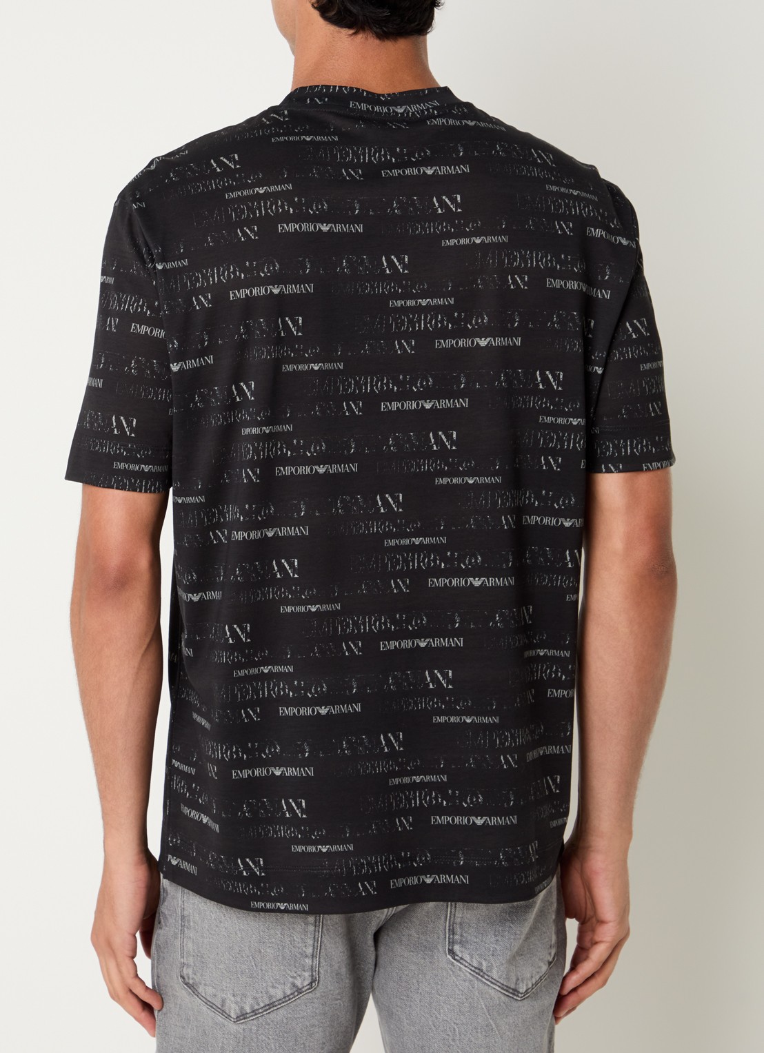 Armani T-shirt met logoprint - achterkant zwart