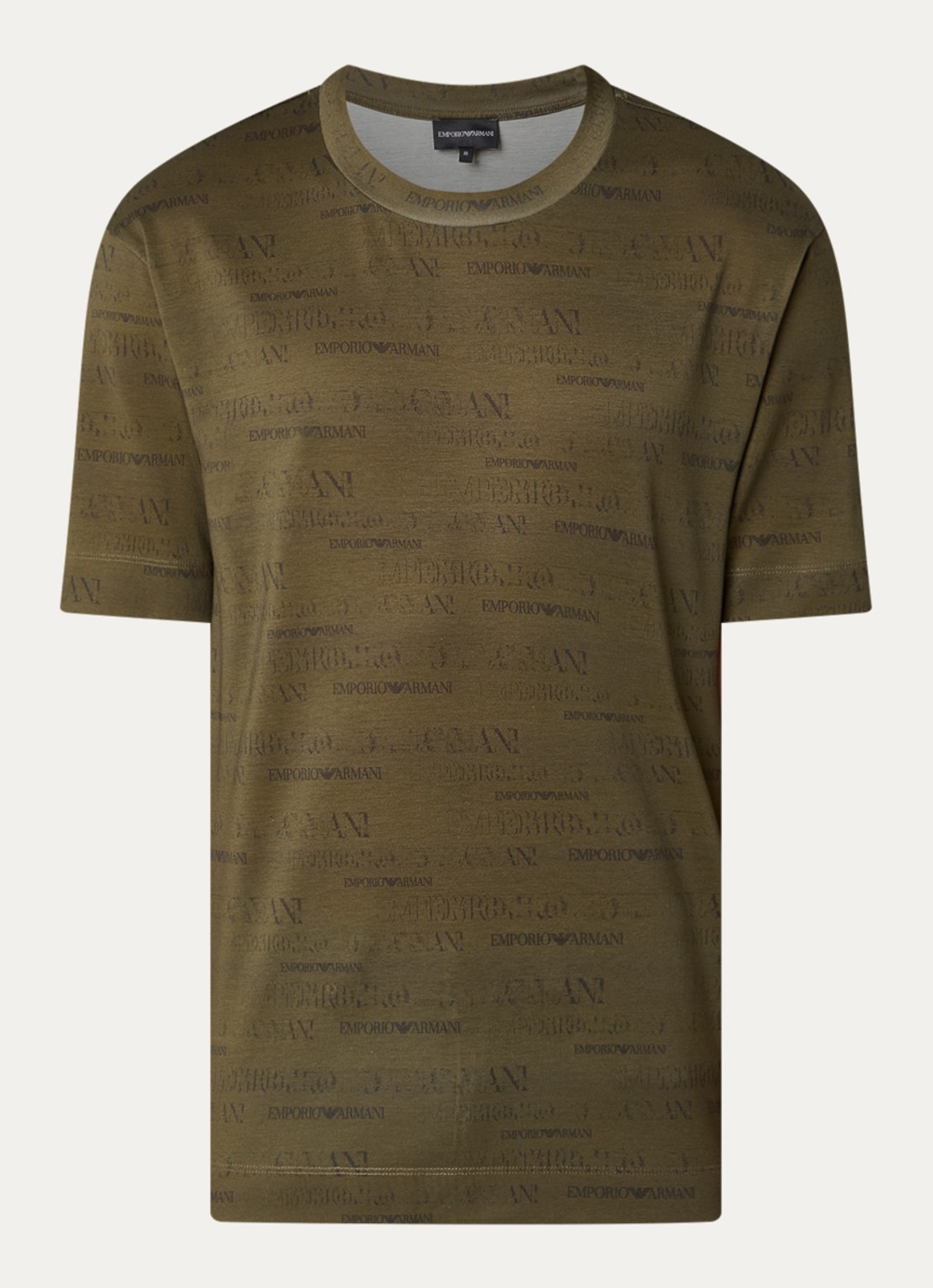 Armani T-shirt met logoprint - voorkant 3 mosgroen