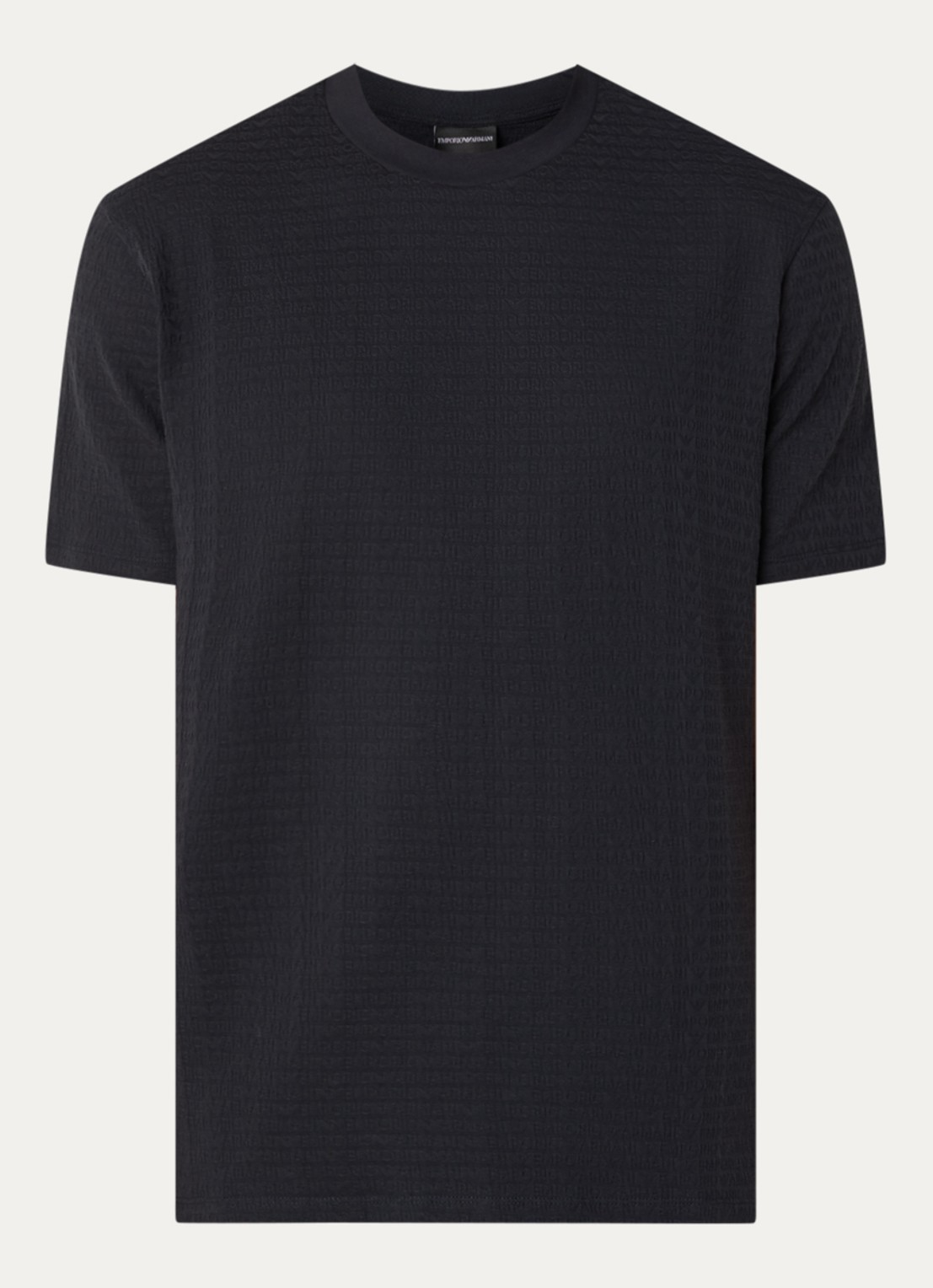 Armani T-shirt met logoprint - voorkant 2 donkerblauw