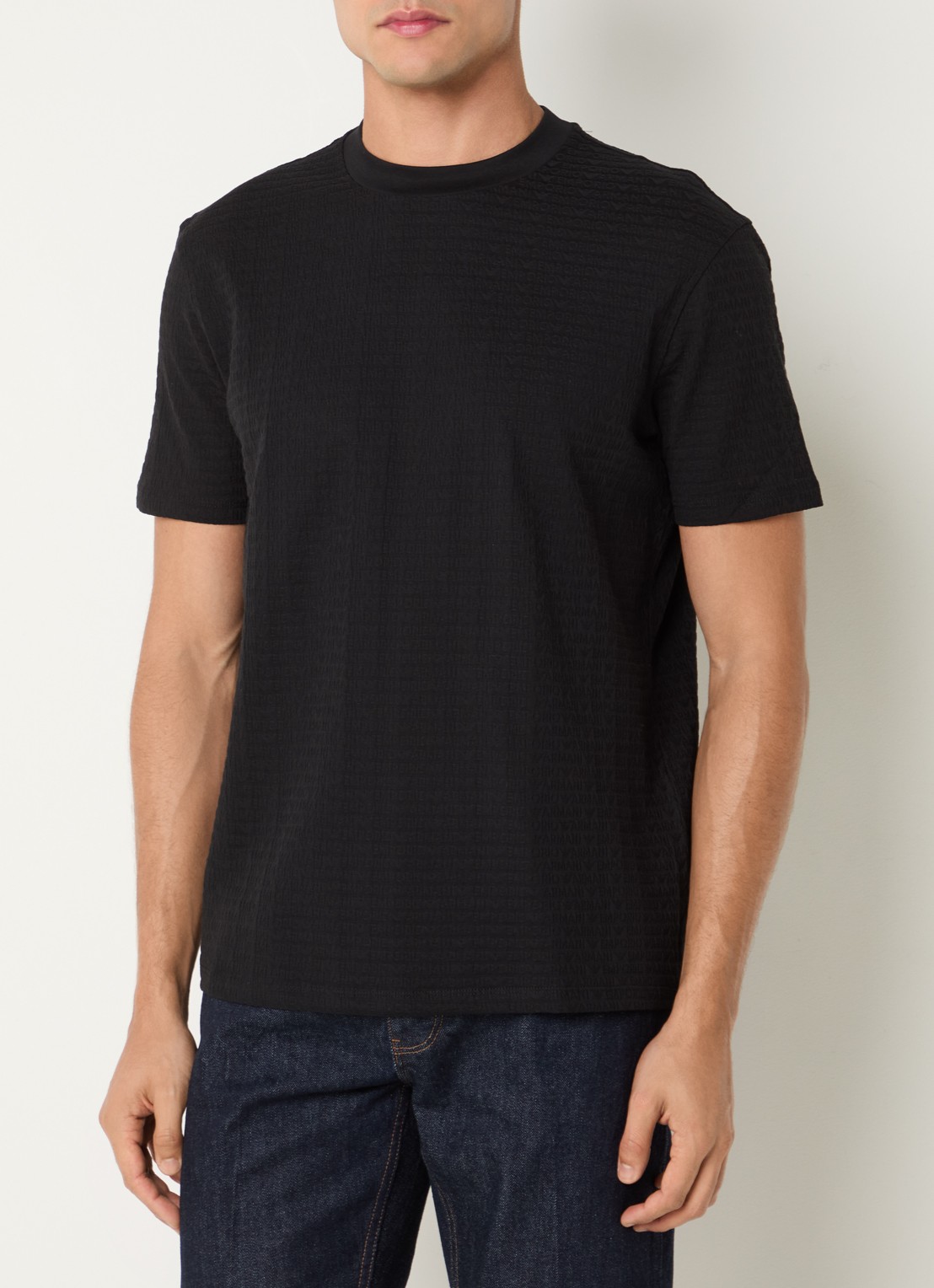 Armani T-shirt met logoprint - detail 3 zwart