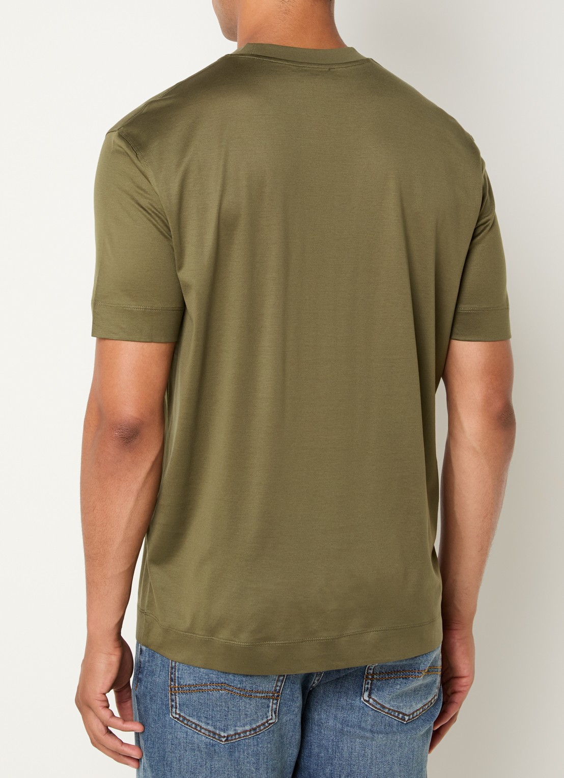 Armani T-shirt met logoprint - achterkant mosgroen