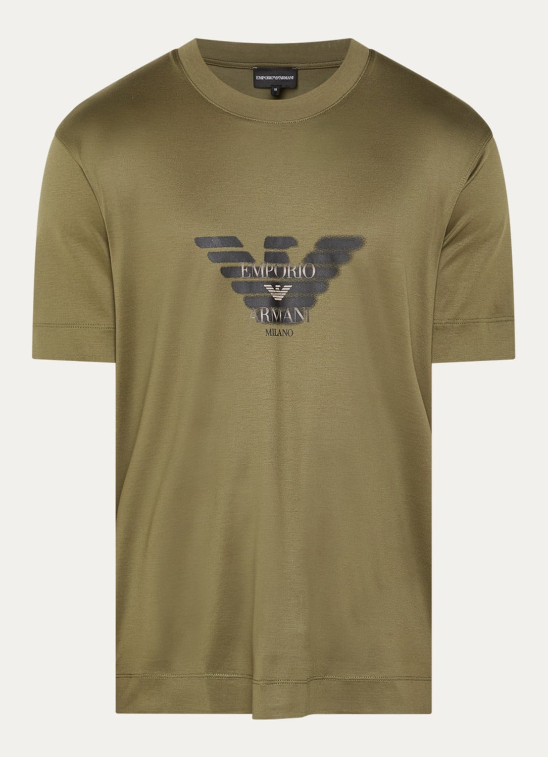Armani T-shirt met logoprint - voorkant 2 mosgroen
