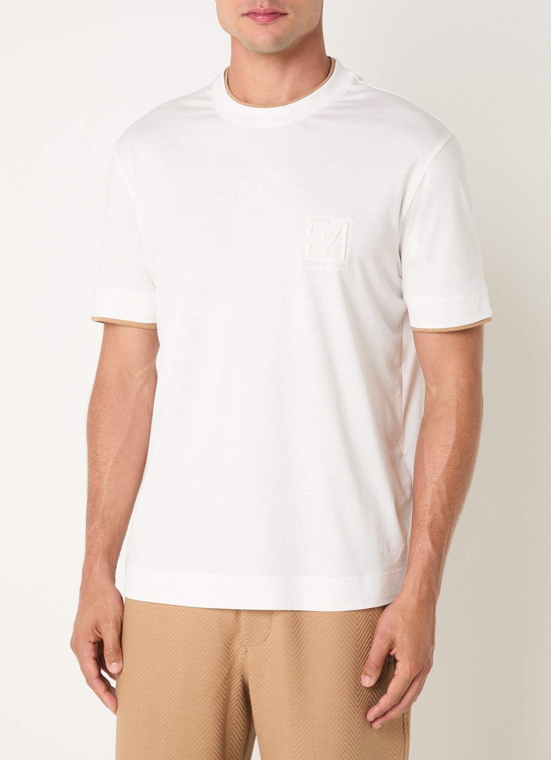 Armani T-shirt met logoprint - detail 4 wit