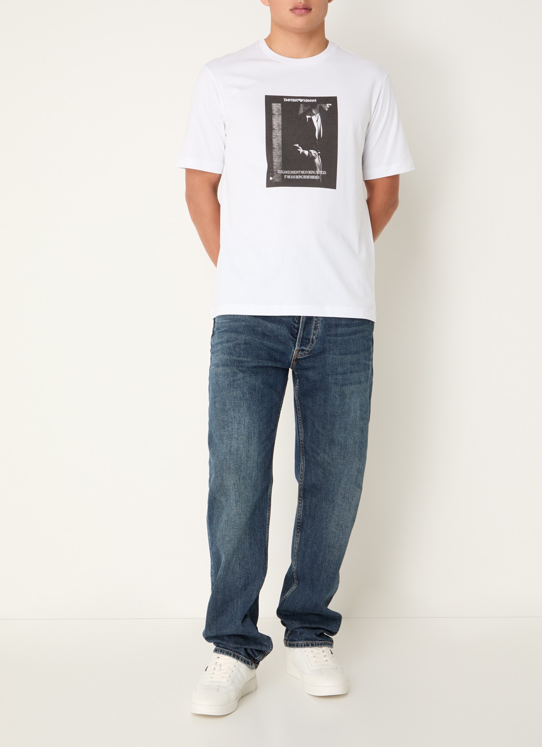 Armani T-shirt met logoprint - voorkant 4 wit
