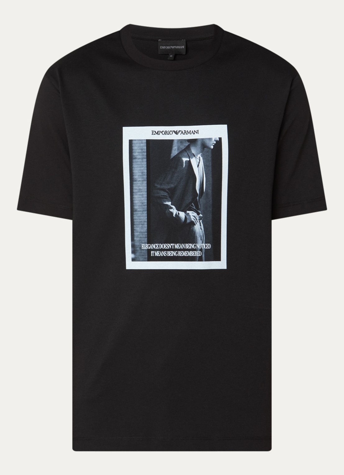 Armani T-shirt met logoprint - voorkant zwart