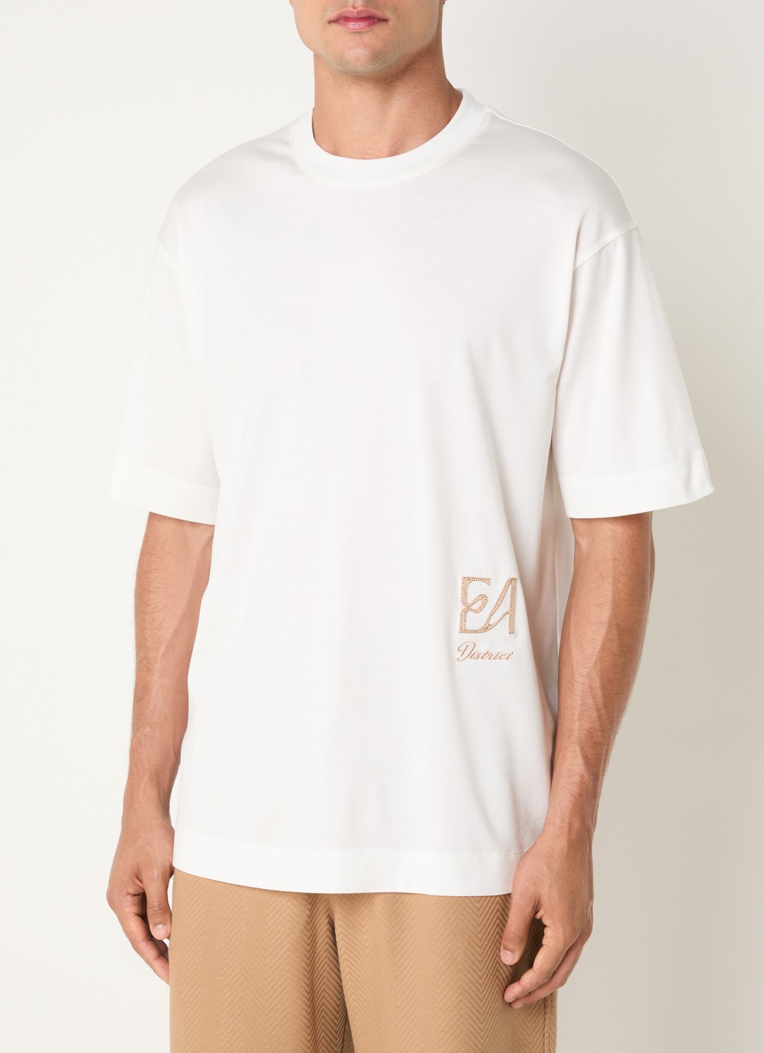 Armani T-shirt met logoprint - detail 3 wit
